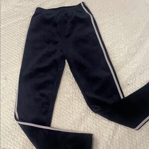 Women’s small blue velvet track pants with Stripes